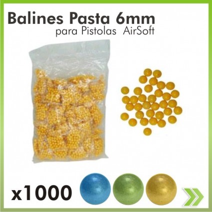 Bolsa de Balines de Pasta 6mm x 1.000 Bb Airsoft (10 Bolsas)