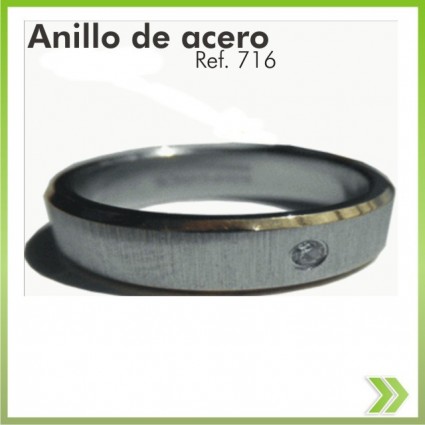 Anillo Acero Inoxidable Joya Talla 9 Elegante 1 Pieza Ref. 716