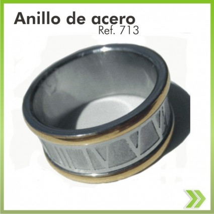 Anillo Acero Inoxidable Joya Talla 9 Elegante 1 Pieza Ref. 713