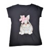Camiseta Algodon 100% Cuello V Talla Unica Apliques Piedra Perlas Ref 085 Conejita Collar