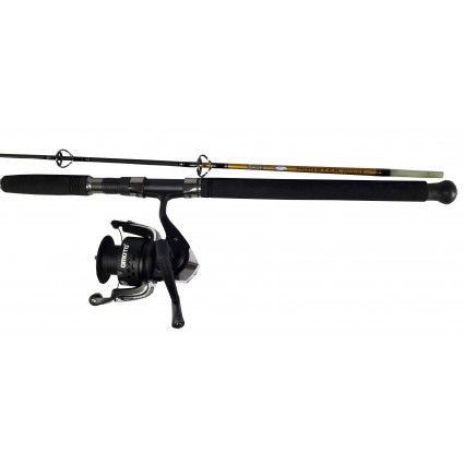 Combo Caña Pesca 1,50 M 2 Partes Monster + Carrete Pesca Omoto