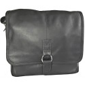 Bolso Maletín Carriel Cuero 100% Legitimo Unisex  Grande Aro Negro Manos Libres