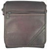 Bolso Carriel 100% Cuero Legitimo Manos Libres Unisex Cafe 24 x 22 x 6 cm Ref F18