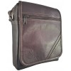 Bolso Carriel 100% Cuero Legitimo Manos Libres Unisex Cafe 24 x 22 x 6 cm Ref F18