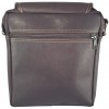 Bolso Carriel 100% Cuero Legitimo Manos Libres Unisex Cafe 24 x 22 x 6 cm Ref F18