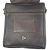 Bolso Carriel 100% Cuero Legitimo Manos Libres Unisex Cafe 24 x 22 x 6 cm Ref F18
