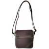 Bolso Carriel 100% Cuero Legitimo Manos Libres Unisex Cafe 24 x 22 x 6 cm Ref F18