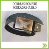 Correa Cinturon Hombre Sintetico Cuero Hebilla Metalica