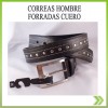 Correa Cinturon Hombre Sintetico Cuero Hebilla Metalica