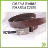 Correa Cinturon Hombre Sintetico Cuero Hebilla Metalica