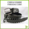 Correa Cinturon Hombre Sintetico Cuero Hebilla Metalica