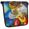 Bolso Arte Carriel 100% Cuero Pintura Original Acrilico Unisex Manos Libres 25 x 23 cm Musico Saxo