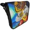 Bolso Arte Carriel 100% Cuero Pintura Original Acrilico Unisex Manos Libres 25 x 23 cm Musico Saxo