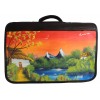 Bolso Arte Maletín 100% Cuero F25 Pintura Original Acrilico Unisex Manos Libres