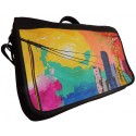 Bolso Arte Maletín 100% Cuero F25 Pintura Original Acrilico Unisex Manos Libres Ciudad Cuerdas