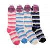 3 Pares Medias Térmicas Calentadoras Rayas Extra Larga Talla Unica M032 Mujer