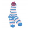3 Pares Medias Térmicas Calentadoras Rayas Extra Larga Talla Unica M032 Mujer