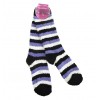 3 Pares Medias Térmicas Calentadoras Rayas Extra Larga Talla Unica M032 Mujer