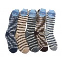 3 Pares Medias Térmicas Calentadoras Rayas Extra Larga Talla Unica Unisex